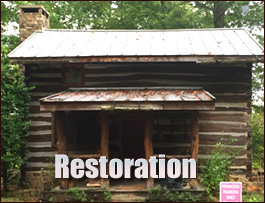 Historic Log Cabin Restoration  Bahama, North Carolina